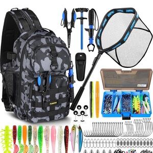 BNIP Camouflage Fishing Backpack Set